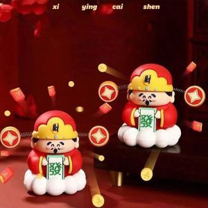 1pc New Car Interior Car Hanging Pendant God Of Wealth Creative Desktop Lucky Charms 3D Doll God Of Wealth Little Immortal Decoration Gift