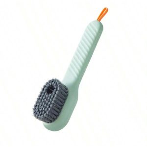 1pc Multifunctional Soft Bristle Shoe Brush With Liquid Dispensing Function, Press-Type Shoe Cleaning Tool For Household, Random Color