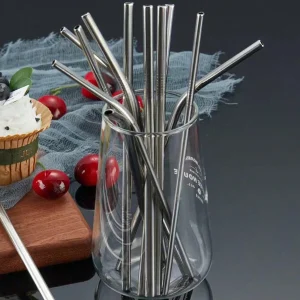 Stainless Steel Metal Straw, Bent/Straight, For Coffee Shop, Restaurant, Milk Tea Shop, -Friendly, Stirring Milk, Coffee And Drinks.