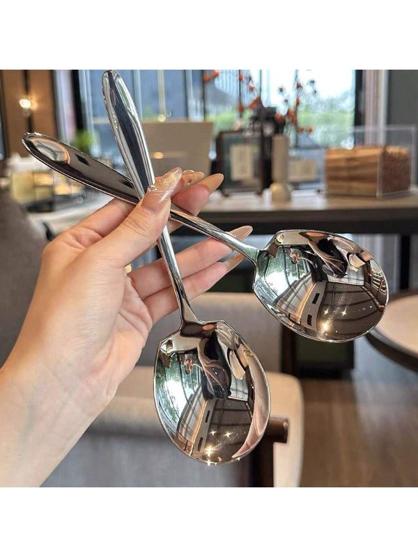 Stainless Steel Thickened Serving Spoon For Buffet Restaurant, Catering And Banquet, 2-Pack