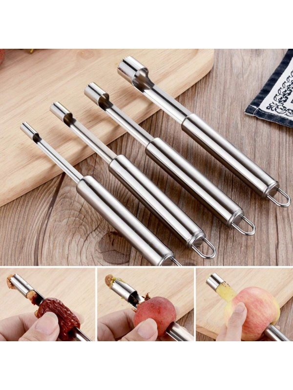 Stainless Steel Fruit Core Remover Set For Hawthorn, Jujube, Apple-Core, Home Use Multi-Size Fruit Core Extraction Tool