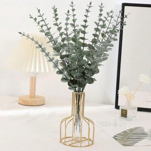 Nordic Style Simulation Green Plant Single Eucalyptus Stem Home Living Room Flower Arrangement DIY Creative Matching Festival Party Wedding Decoration Supplies Silk Material Wedding Decoration Home Decoration