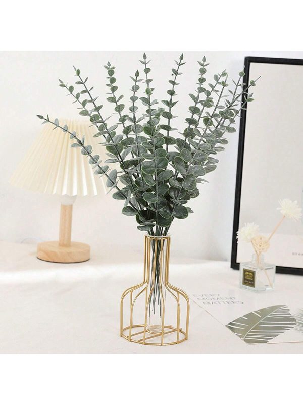 Nordic Style Simulation Green Plant Single Eucalyptus Stem Home Living Room Flower Arrangement DIY Creative Matching Festival Party Wedding Decoration Supplies Silk Material Wedding Decoration Home Decoration