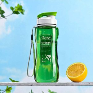 Portable Plastic Sports Fitness Water Bottle With Hourglass Shape, High Temperature Resistant And Drop-Proof, With Strap And Hanging Rope, Large Capacity, Minimalist Space Cup For Students, Outdoor And Home Use