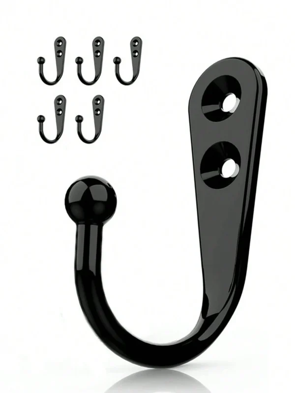 5pcs/Pack Zinc Alloy Antique Style Wall Mounted Single Hook Coat Hat Hook
