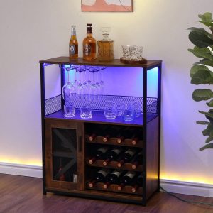 Wine Cabinet W LED Light Detachable Rack