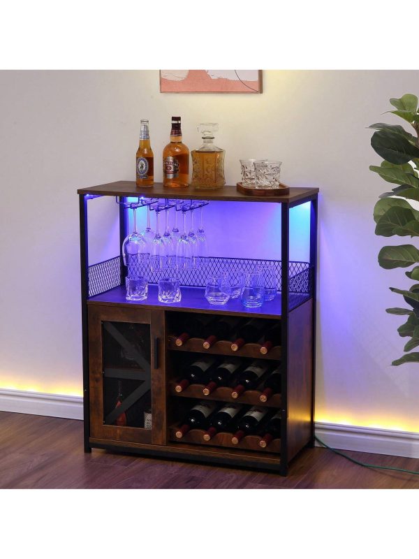 Wine Cabinet W LED Light Detachable Rack