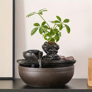 1pc Ceramic Tabletop Fountain Art Decoration