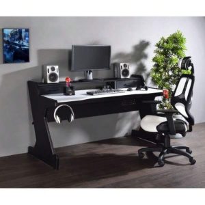 ACME Bigga Gaming Table, Black- & White- Finish 93129