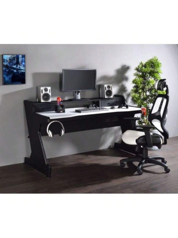ACME Bigga Gaming Table, Black- & White- Finish 93129