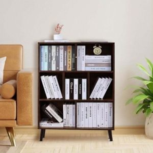 Modern wooden bookshelf
