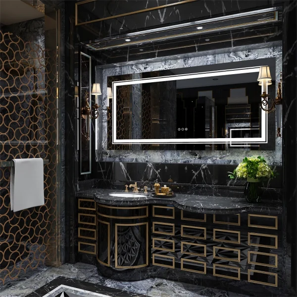 Modern Full-Length LED Lighted Bathroom Mirror with Touch Sensor, Anti-Fog, and Dimmable Features - 图片 6