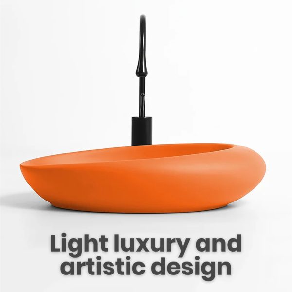 Luxury Nordic Oval Ceramic Countertop Basin - 图片 3