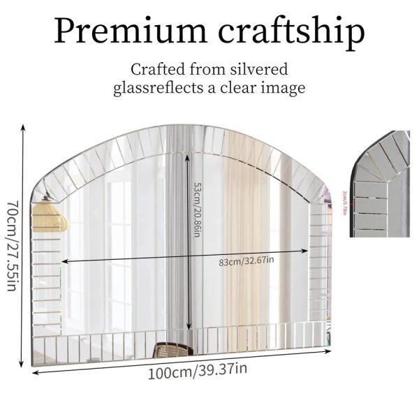 Large Arched Decorative Wall Mirror 40″x28″ for Living Room and Bedroom - Image 4