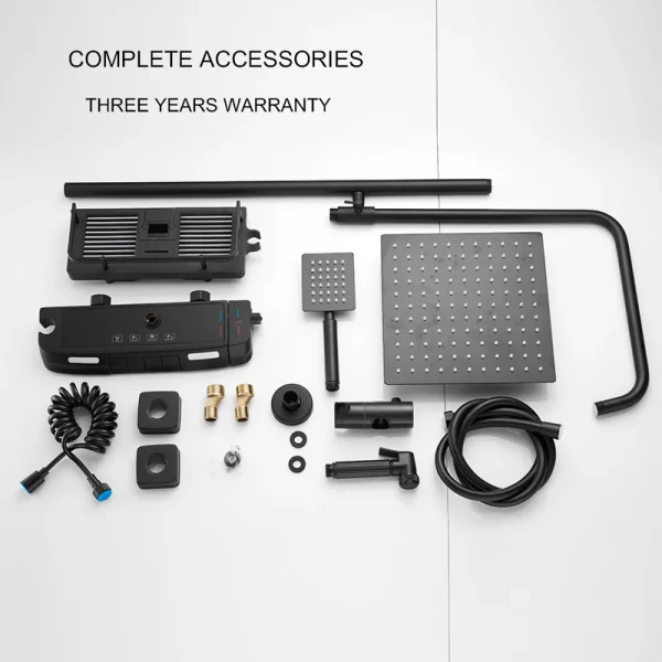 Thermostatic Digital Display Rainfall Shower Set – Eco-Friendly Hydro-Power - Image 2