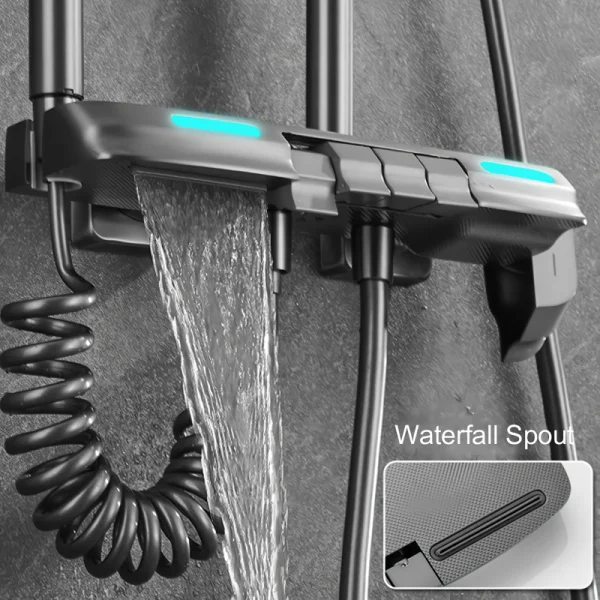 Thermostatic Digital Display Rainfall Shower Set – Eco-Friendly Hydro-Power - Image 5