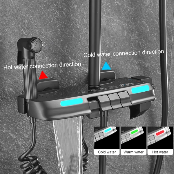 Thermostatic Digital Display Rainfall Shower Set – Eco-Friendly Hydro-Power - Image 4