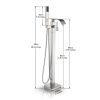 Luxury Square Floor Standing Bathtub Faucet with Waterfall Mixer - Image 6