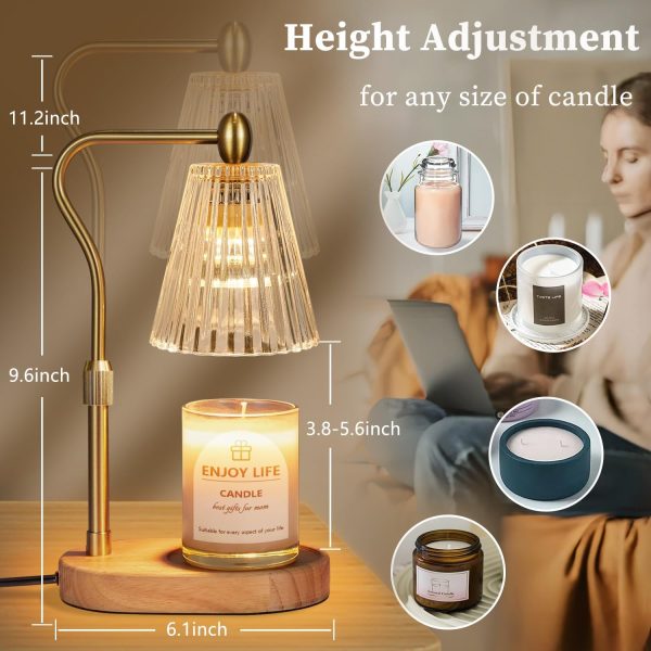 Candle Warmer Lamp with Timer Dimmer Adjustable Height for New Home Bedroom - 图片 5