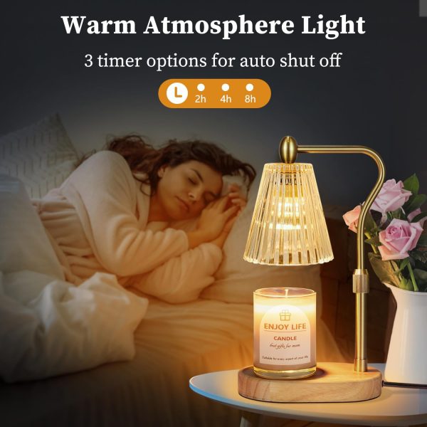 Candle Warmer Lamp with Timer Dimmer Adjustable Height for New Home Bedroom - 图片 7