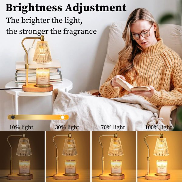 Candle Warmer Lamp with Timer Dimmer Adjustable Height for New Home Bedroom - 图片 3