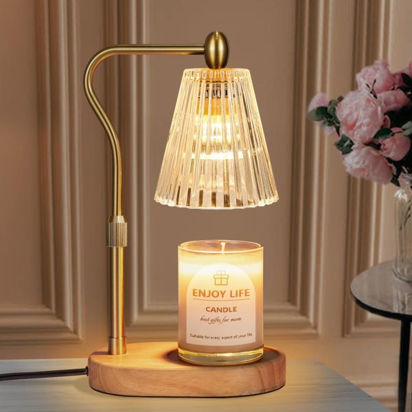 Candle Warmer Lamp with Timer Dimmer Adjustable Height for New Home Bedroom