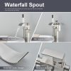 Luxury Square Floor Standing Bathtub Faucet with Waterfall Mixer - Image 4
