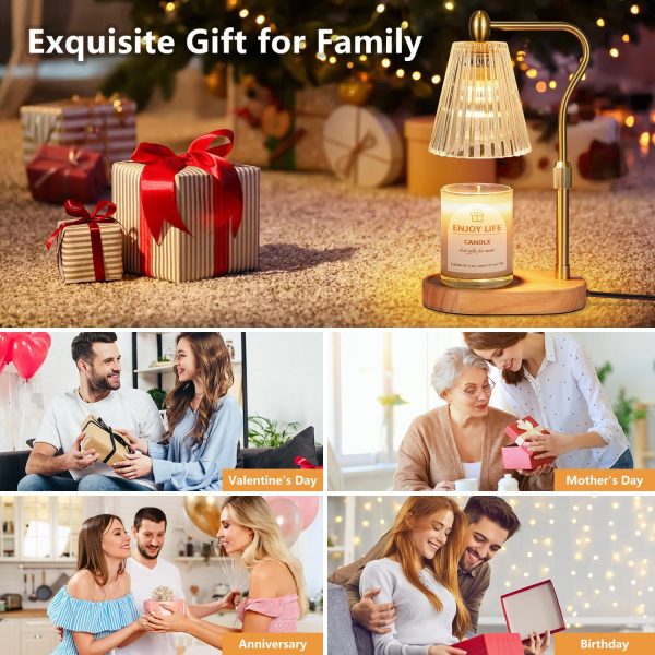 Candle Warmer Lamp with Timer Dimmer Adjustable Height for New Home Bedroom - 图片 6
