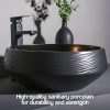 Deluxe Black and Bronze Ceramic Bathroom Sink Set - Image 2