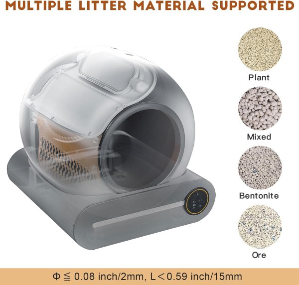 Smart Self-Cleaning Cat Litter Box with App Control and Ionic Deodorizer, 65L - 图片 6
