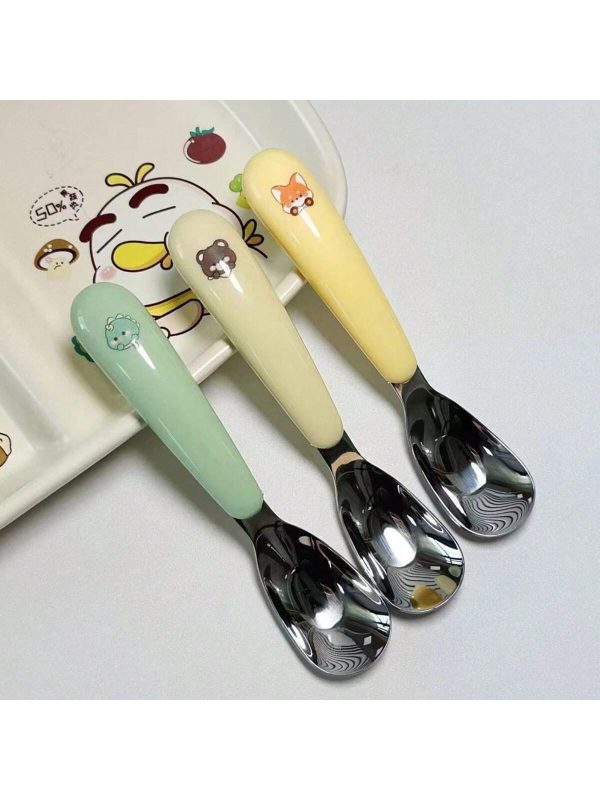 Creative Cute Animal Shaped Gold Ingot Spoon Stainless Steel Dining Spoon With Oatmeal Milk Powder Spoon For Desserts And Ice Cream