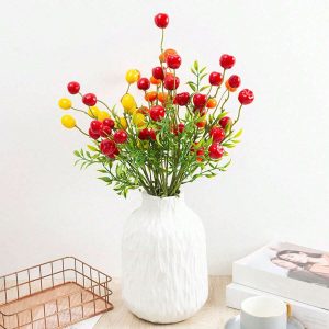 Nordic Style Artificial Green Plants With Seven Branches And Colored Eucalyptus Leaves For Home Living Room Decoration, DIY, Creative Matching, Festive Parties, Wedding Decorations, Made Of Silk Materials, Home Furnishing Ornaments