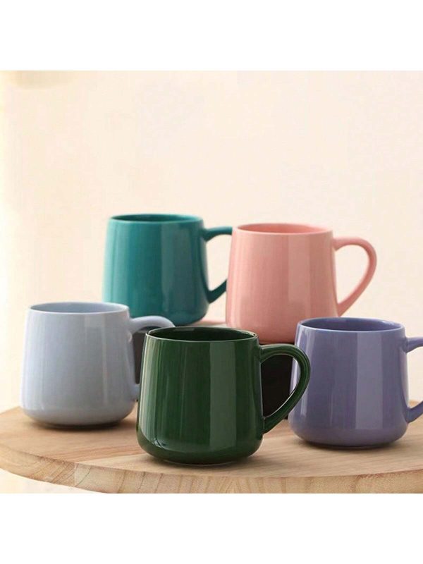 Simple Ceramic Solid Color Belly Mug, High Value-For-Money Mark Cup, Coffee Cup, Milk Cup, Couple Cup, Gift Cup. Multi Colored Large Capacity Water Cup, Suitable For Graduation, Daily Use And Festival Gifts.