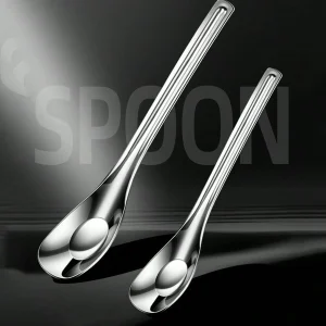 Creative Ingot-Shaped Stainless Steel Deepened Flat Spoon With High Appearance For Adults And Children, For Home Use, For Soup, Oatmeal And Coffee