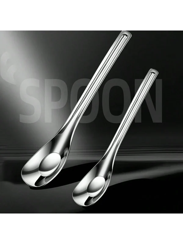 Creative Ingot-Shaped Stainless Steel Deepened Flat Spoon With High Appearance For Adults And Children, For Home Use, For Soup, Oatmeal And Coffee