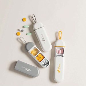 1pc New Silicone Waterproof Multi-Compartment Portable Medicine Box With Mini Size For Traveling & Outdoors