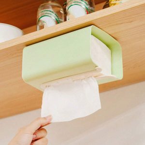 1pc Creative Multifunctional White Edging Facial Tissue Box, Light Luxury Wall Mountable, No Trace Paste, Living Room Coffee Table Desktop Tissue Holder, Bathroom Tissue Storage
