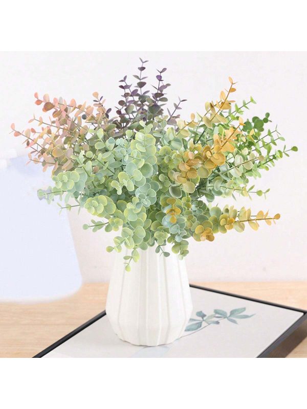Nordic-Style Artificial Greenery With 7 Branches And Colored Eucalyptus For Home Living Room Flower Arrangement DIY Creative Decoration For Festive Party And Wedding, Made Of Silk Material, Ideal For Home And Wedding Decorations