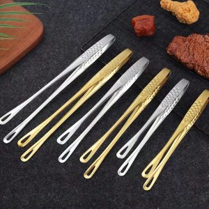 Stainless Steel Food Clip Korean Barbecue Clip Outdoor Household Barbecue Clip Buffet Food Clip Long Bread Clip Food Clip
