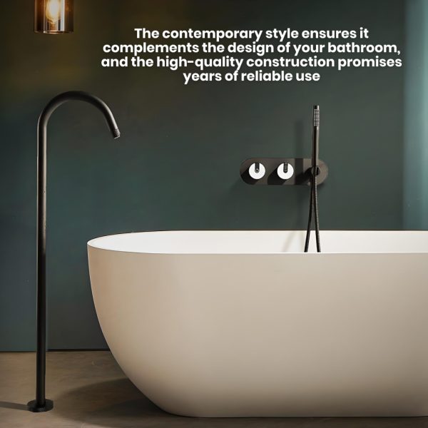Luxury Freestanding Dual Handle Bathtub Faucet with Handheld Shower - 图片 2