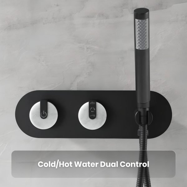 Luxury Freestanding Dual Handle Bathtub Faucet with Handheld Shower - 图片 3