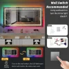 Elegant LED Vanity Mirror with RGB Backlight & Dimmable Anti-Fog Features for Modern Bathrooms - Image 2