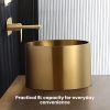 Gold Stainless Steel Round Countertop Basin with Drainer - Image 3