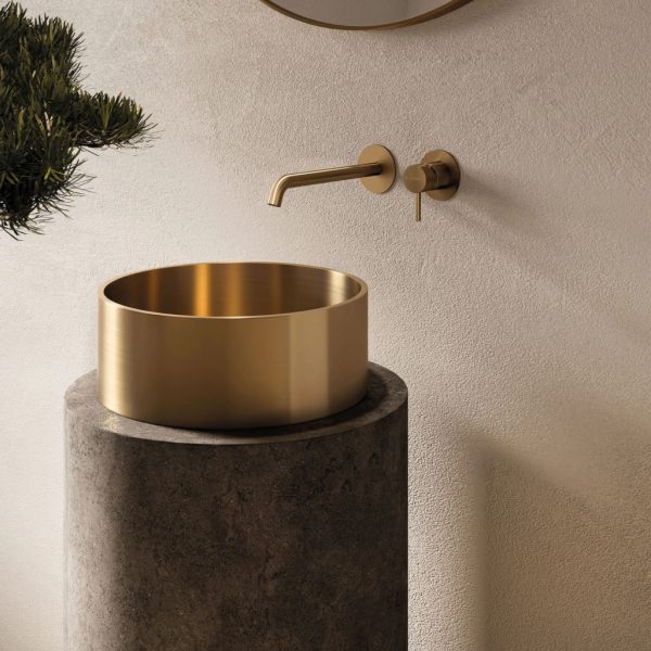 Gold Stainless Steel Round Countertop Basin with Drainer - 图片 6