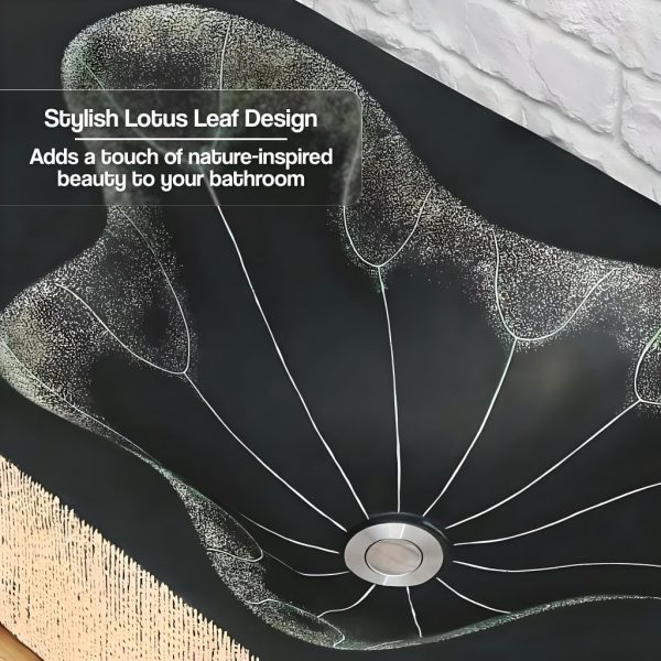 Modern Lotus Leaf Rectangular Resin Washbasin – Elegant Above Counter Bathroom Sink - 图片 4