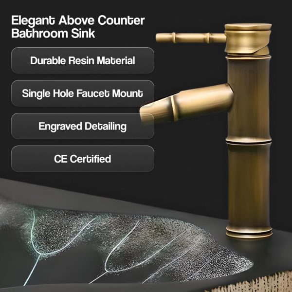 Modern Lotus Leaf Rectangular Resin Washbasin – Elegant Above Counter Bathroom Sink - 图片 3