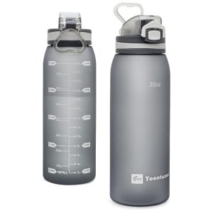 Portable And Stylish Plastic Sports Fitness Water Bottle With Rounded Body, High Temperature Resistance, Anti-Fall Design, Hanging Rope, Large Capacity, Simple Space Cup For Students, Outdoor And Home Use