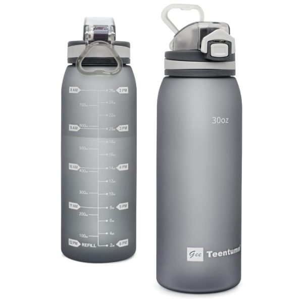 Portable And Stylish Plastic Sports Fitness Water Bottle With Rounded Body, High Temperature Resistance, Anti-Fall Design, Hanging Rope, Large Capacity, Simple Space Cup For Students, Outdoor And Home Use